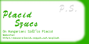 placid szucs business card